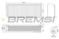 BREMSI FA1205 - Tipo de filtro: Cartucho filtrante<br>Longitud [mm]: 355<br>Ancho [mm]: 148<br>Altura [mm]: 79<br>