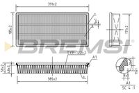 BREMSI FA1239 - año construcción hasta: 05/2018<br>Artículo complementario / información complementaria 2: para ambiente con mucho polvo<br>Número de piezas necesarias: 2<br>Tipo de filtro: Cartucho filtrante<br>Longitud [mm]: 388<br>Ancho [mm]: 186<br>Altura [mm]: 62<br>Cantidad: 1<br>