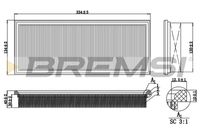 BREMSI FA2192 - Tipo de filtro: Cartucho filtrante<br>Longitud [mm]: 334<br>Ancho [mm]: 134<br>Altura [mm]: 41<br>Cantidad: 1<br>