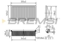 BREMSI FA1626 - Tipo de filtro: Cartucho filtrante<br>Longitud [mm]: 256<br>Ancho [mm]: 150<br>Altura [mm]: 57,3<br>Cantidad: 1<br>