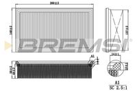 BREMSI FA2041 - año construcción desde: 08/1994<br>año construcción hasta: 10/1997<br>Tipo de filtro: Cartucho filtrante<br>Longitud [mm]: 312<br>Ancho [mm]: 149,5<br>Altura [mm]: 57<br>