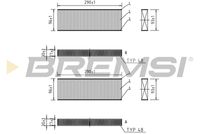 BREMSI FC0071 - año construcción hasta: 12/2018<br>Tipo de filtro: Filtro de carbón activado<br>Longitud [mm]: 298<br>Ancho [mm]: 96<br>Altura [mm]: 30,5<br>Cantidad: 2<br>Versión básica (art. n.º): 1987435026<br>Versión de alta eficiencia con carbón activo (art. n.º): 0986628610<br>