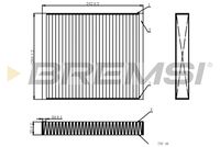 BREMSI FC0073 - Tipo de filtro: Filtro de carbón activado<br>Longitud [mm]: 240<br>Ancho [mm]: 204<br>Altura [mm]: 35<br>Cantidad: 1<br>Versión básica (art. n.º): 1987432004<br>Versión de alta eficiencia con carbón activo (art. n.º): 0986628612<br>