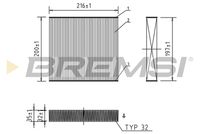 BREMSI FC0078 - Tipo de filtro: Filtro de carbón activado<br>Longitud [mm]: 215<br>Ancho [mm]: 200<br>Altura [mm]: 35<br>Cantidad: 1<br>Versión básica (art. n.º): 1987435011<br>Versión de alta eficiencia con carbón activo (art. n.º): 0986628640<br>