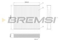 BREMSI FC0078C - Longitud [mm]: 216<br>Ancho [mm]: 200<br>Altura [mm]: 35<br>Tipo de filtro: con efecto bactericida<br>