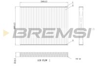 BREMSI FC0081A - Ancho [mm]: 190<br>Altura [mm]: 22<br>Tipo de filtro: Filtro de partículas<br>Longitud [mm]: 240<br>