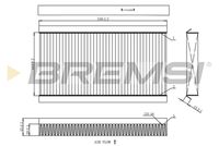 BREMSI FC0090 - Tipo de filtro: Filtro de carbón activado<br>Longitud [mm]: 331<br>Ancho [mm]: 163<br>Altura [mm]: 30<br>Cantidad: 1<br>Versión básica (art. n.º): 1987432076<br>