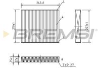 BREMSI FC0094A - Longitud [mm]: 245<br>Ancho [mm]: 210<br>Altura [mm]: 35<br>Tipo de filtro: Filtro de partículas<br>