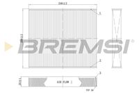 BREMSI FC0094C - Ancho [mm]: 210<br>Altura [mm]: 35<br>Tipo de filtro: con efecto bactericida<br>Longitud [mm]: 245<br>