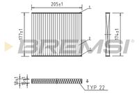 BREMSI FC0162C - Filtro, aire habitáculo