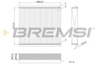 BREMSI FC0167C - Longitud [mm]: 199<br>Ancho [mm]: 177,5<br>Altura [mm]: 30<br>Tipo de filtro: con efecto bactericida<br>