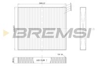 BREMSI FC0183C - Altura [mm]: 32<br>Tipo de filtro: con efecto bactericida<br>Longitud [mm]: 252<br>Ancho [mm]: 216<br>