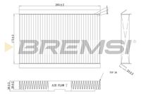 BREMSI FC0185C - Tipo de filtro: con efecto bactericida<br>Longitud [mm]: 285<br>Ancho [mm]: 176<br>Altura [mm]: 35<br>