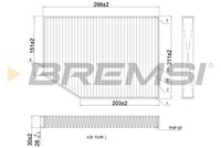 BREMSI FC0421C - Longitud [mm]: 300<br>Ancho [mm]: 212<br>Altura [mm]: 30<br>Tipo de filtro: Filtro de partículas<br>