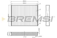 BREMSI FC0459C - Tipo de filtro: con efecto bactericida<br>Longitud [mm]: 260<br>Ancho [mm]: 200<br>Altura [mm]: 36<br>