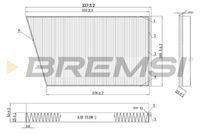 BREMSI FC0502C - Longitud [mm]: 332<br>Altura [mm]: 25<br>Tipo de filtro: Filtro de partículas<br>Ancho [mm]: 189,5<br>