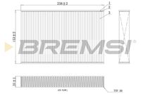 BREMSI FC0885A - Longitud [mm]: 238<br>Ancho [mm]: 153<br>Tipo de filtro: Filtro de partículas<br>Altura [mm]: 31<br>