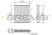 BREMSI FC0099A - Filtro, aire habitáculo