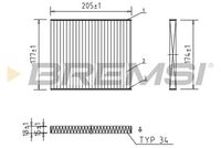 BREMSI FC0162 - Filtro, aire habitáculo