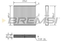 BREMSI FC0908 - Filtro, aire habitáculo