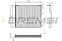 BREMSI FC0917C - Altura [mm]: 20<br>Tipo de filtro: Filtro de partículas<br>Longitud [mm]: 206<br>Ancho [mm]: 242<br>