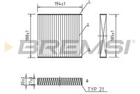 BREMSI FC0171A - Filtro, aire habitáculo