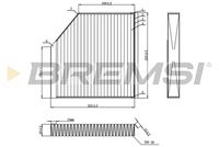 BREMSI FC0939C - Ancho [mm]: 255<br>Tipo de filtro: con efecto bactericida<br>Longitud [mm]: 252<br>Ancho 1 [mm]: 153<br>Altura [mm]: 35<br>