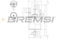 BREMSI FE0392 - Preparación del combustible: Inyección de gasolina<br>Tipo de filtro: Filtro de tubería<br>Diámetro [mm]: 61,2<br>Altura [mm]: 164,3<br>Ø entrada [mm]: 8<br>Ø salida [mm]: 8<br>