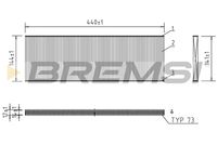 BREMSI FC0967 - Tipo de filtro: Filtro de partículas<br>Longitud [mm]: 438<br>Ancho [mm]: 144<br>Altura [mm]: 17,5<br>Cantidad: 1<br>