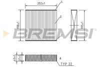 BREMSI FC0982C - Filtro, aire habitáculo