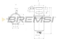 BREMSI FE0790 - para el tipo de serie del modelo: S6, S7<br>año construcción desde: 06/2016<br>Número de PR: 0F3<br>Tipo de filtro: Filtro de tubería<br>Diámetro [mm]: 95<br>Altura [mm]: 221<br>Ø entrada [mm]: 10<br>Ø salida [mm]: 10<br>