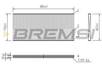 BREMSI FC1330 - año construcción desde: 03/1992<br>Equipamiento de vehículo: para vehículos con climatizador<br>Tipo de filtro: Filtro de partículas<br>Longitud [mm]: 384<br>Ancho [mm]: 170<br>Altura [mm]: 17<br>Cantidad: 1<br>