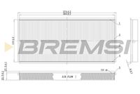 BREMSI FC1335C - Tipo de filtro: Filtro de partículas<br>Longitud [mm]: 374<br>Ancho [mm]: 160<br>Altura [mm]: 33,5<br>