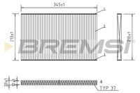 BREMSI FC1921C - Tipo de filtro: Filtro de partículas<br>Longitud [mm]: 345<br>Ancho [mm]: 213<br>Altura [mm]: 20<br>