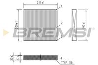 BREMSI FC0905 - Filtro, aire habitáculo