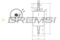 BREMSI FE0035 - Tipo de filtro: Filtro de tubería<br>Longitud [mm]: 97<br>Diámetro exterior [mm]: 49<br>Diámetro 1/Diámetro 2 [mm]: IN/OUT: 8<br>