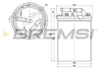 BREMSI FE0043 - Tipo de filtro: Filtro de tubería<br>Diámetro [mm]: 80,4<br>Diámetro exterior 1 [mm]: 88<br>Altura [mm]: 129<br>Ø entrada [mm]: 8<br>Ø salida [mm]: 8<br>