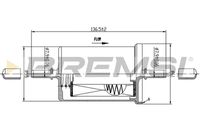 BREMSI FE0061 - Código de motor: K4M 748<br>Código de motor: K4M 708<br>Código de motor: K4M 743<br>Preparación del combustible: Inyección de gasolina<br>Tipo de filtro: Filtro de tubería<br>Diámetro [mm]: 55,4<br>Diámetro exterior 1 [mm]: 61<br>Altura [mm]: 143<br>Ø entrada [mm]: 8<br>Ø salida [mm]: 8<br>