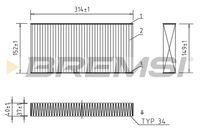 BREMSI FC0997C - Filtro, aire habitáculo