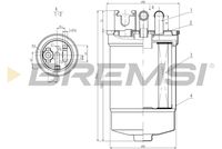 BREMSI FE0386 - Ø entrada [mm]: 8<br>Ø salida [mm]: 8<br>Altura [mm]: 187<br>Diámetro exterior [mm]: 87<br>Tipo de filtro: con conexión para sensor de agua<br>