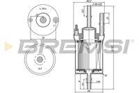 BREMSI FE0391 - Altura [mm]: 106<br>Tipo de combustible: Gas líquido (LPG)<br>Equipamiento de vehículo: para vehículos a gas<br>Tipo de filtro: Cartucho filtrante<br>Diámetro exterior 1 [mm]: 45<br>Diámetro exterior 2 [mm]: 45<br>Diám. int. 1 [mm]: 14<br>Diám. int. 2[mm]: 14<br>