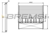 BREMSI FL0250 - Altura [mm]: 69<br>Diámetro interior [mm]: 29<br>Diámetro exterior [mm]: 64<br>Diám. int. 1 [mm]: 29<br>Tipo de filtro: Cartucho filtrante<br>