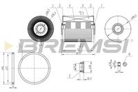 BREMSI FE0770 - Altura [mm]: 92<br>Diámetro interior [mm]: 19,4<br>Diámetro exterior [mm]: 70<br>Diám. int. 1 [mm]: 19,4<br>Tipo de filtro: Cartucho filtrante<br>