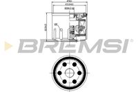 BREMSI FL0277 - año construcción hasta: 12/2015<br>Tipo de filtro: Filtro enroscable<br>Altura [mm]: 65<br>Medida de rosca: M 20 x 1,5<br>Diámetro exterior [mm]: 76<br>Diámetro exterior de la junta anular [mm]: 72<br>Diámetro interior de la junta anular [mm]: 63<br>presión apertura válvula de desviación [bar]: 2,5<br>Cantidad: 1<br>