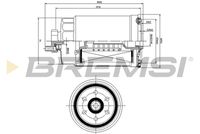 BREMSI FE0815 - Medida de rosca: M16x1,5<br>Diámetro de junta tórica [mm]: 70<br>Tipo de filtro: Filtro enroscable<br>Altura [mm]: 137<br>Diámetro exterior [mm]: 83<br>