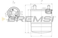 BREMSI FE0820 - Diámetro exterior [mm]: 87<br>Ø entrada [mm]: 10<br>Ø salida [mm]: 8<br>Altura [mm]: 113<br>Tipo de filtro: con sensor de agua<br>