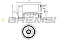 BREMSI FE0822 - Diám. int. 1 [mm]: 62<br>Rosca, entrada: M 12 X 1.25<br>Rosca, salida: M 16 X 1.5<br>Diámetro exterior [mm]: 86<br>Diám. int. 2[mm]: 70,5<br>Altura [mm]: 155<br>Tipo de filtro: Filtro enroscable<br>