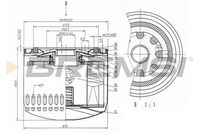 BREMSI FL0320 - Tipo de filtro: Filtro enroscable<br>Altura [mm]: 76<br>Medida de rosca: M 20 x 1,5<br>Diámetro exterior [mm]: 76<br>Diámetro exterior de la junta anular [mm]: 63<br>Diámetro interior de la junta anular [mm]: 56<br>presión apertura válvula de desviación [bar]: 1,2<br>Artículo complementario / información complementaria 2: con válvula bloqueo de retorno<br>Cantidad: 1<br>