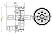 BREMSI FL1422 - año construcción desde: 03/1995<br>Tipo de filtro: Filtro enroscable<br>Altura [mm]: 120<br>Medida de rosca: M 26 x 1,5<br>Diámetro exterior [mm]: 93<br>Diámetro exterior de la junta anular [mm]: 88<br>Diámetro interior de la junta anular [mm]: 81<br>