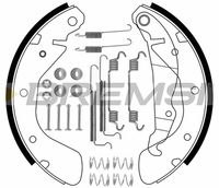 BOSCH 0986487263 - año construcción hasta: 08/2000<br>Lado de montaje: Eje trasero<br>Tipo de montaje: premontado<br>Reajuste: con reajuste automático<br>Artículo complementario/Información complementaria: con accesorios<br>Pastilla de freno: con forros<br>Artículo complementario/Información complementaria: con cilindro de freno de rueda<br>Diámetro interior de tambor de freno [mm]: 200<br>Ancho [mm]: 28<br>Diámetro del pistón [mm]: 19<br>